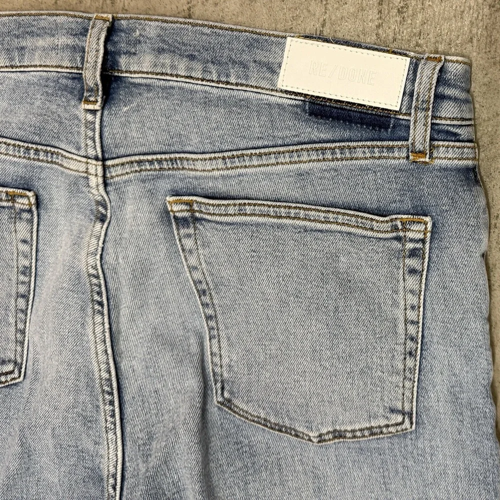 Re/done Jeans‎ Womens Straight High Rise 70s Stove Pipe 32 x 27 Ankle Button Fly